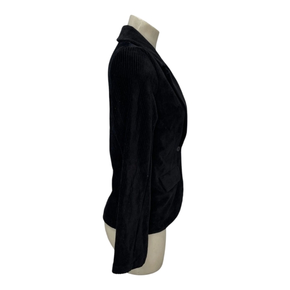 Majestic Filatures Corduroy One-button Blazer Cotton  Size 3 Medium Black - Picture 4 of 6